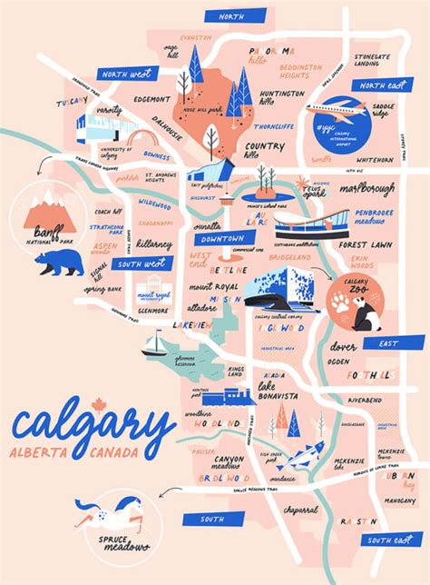 Calgary Neighbourhoods Map 2021: Illustrated Map of .